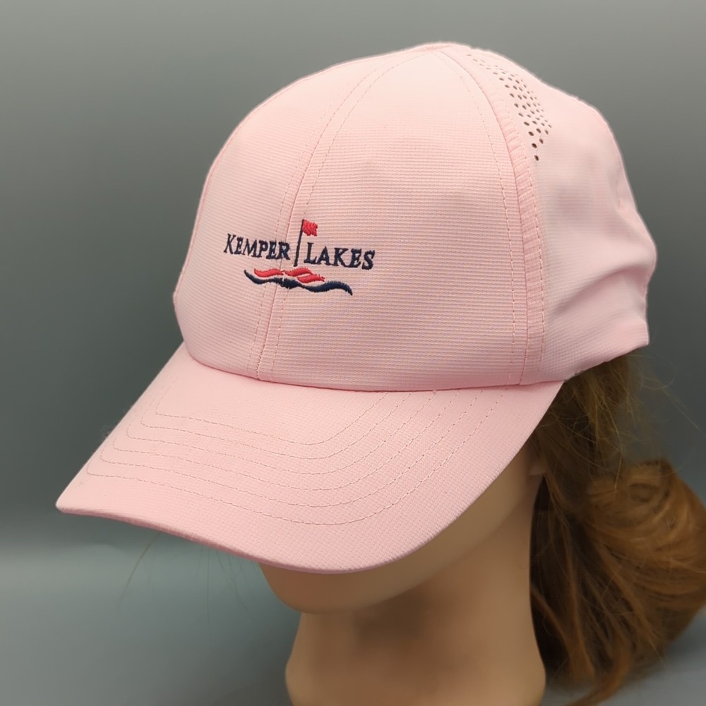 Kemper Lakes Golf Hat Cap Pink Imperial Adjustable Strapback Small Fit